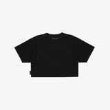 Camiseta Corta Negra Corte Holgado Mujer