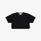 Camiseta Corta Negra Corte Holgado Mujer