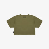 Camiseta Corta Verde Olivo Corte Holgado Mujer