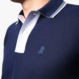 Polo Azul Botones a Contraste