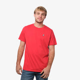 Camiseta Roja Manga Corta Cuello Redondo Logo Blanco