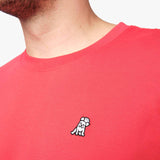 Camiseta Roja Manga Corta Cuello Redondo Logo Blanco