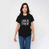 Camiseta Negra Gráfico JB Frontal Mujer