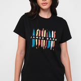 Camiseta Negra Gráfico JB Frontal Mujer