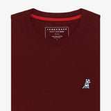 Camiseta Vinotinto Manga Corta Cuello Redondo Logo Blanco