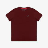 Camiseta Vinotinto Manga Corta Cuello Redondo Logo Blanco