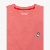 Camiseta Rosada Manga Corta Cuello Redondo Logo Blanco
