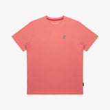 Camiseta Rosada Manga Corta Cuello Redondo Logo Blanco