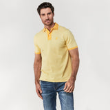 Polo Amarillo Claro Cuello a Contraste Amarillo Oscuro