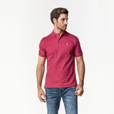 Polo Magenta Logo Blanco