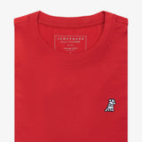 Camiseta Roja Manga Corta Cuello Redondo Logo Blanco