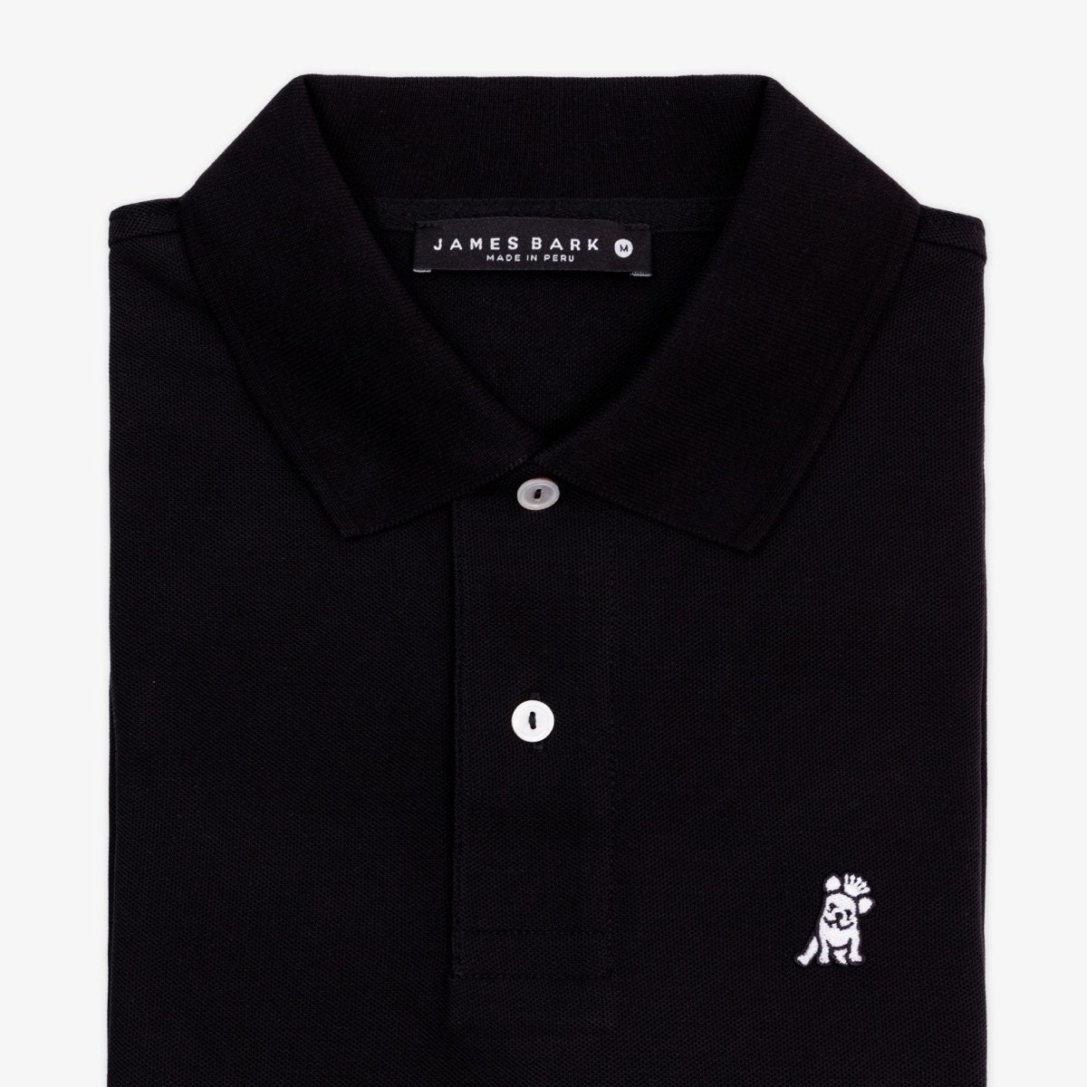 Men's Black Regular Fit Polo Shirt - White Bark - jamesbark-usa