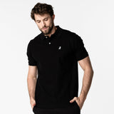 Men's Black Regular Fit Polo Shirt - White Bark - JAMES BARK