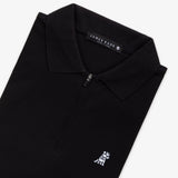 Men's Black Traveler Polo Shirt - White Bark - jamesbark-usa