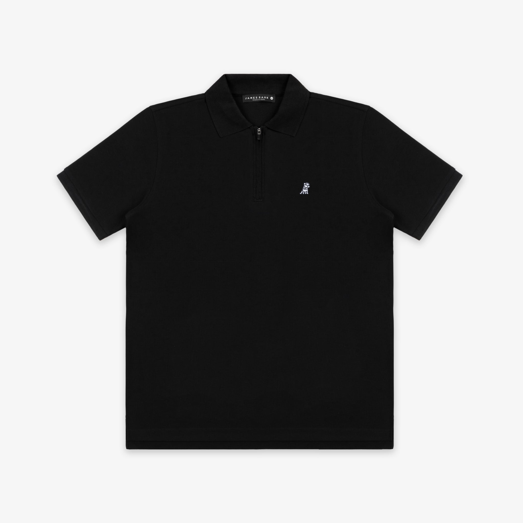 Men's Black Traveler Polo Shirt - White Bark - jamesbark-usa