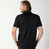 Men's Black Traveler Polo Shirt - White Bark - jamesbark-usa
