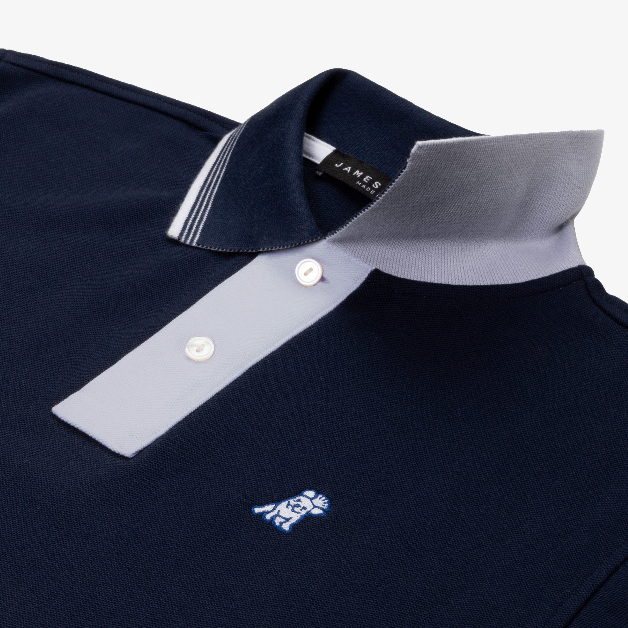 Men's Contrast Buttoning Polo Shirt - JAMES BARK