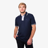Men's Contrast Buttoning Polo Shirt - JAMES BARK