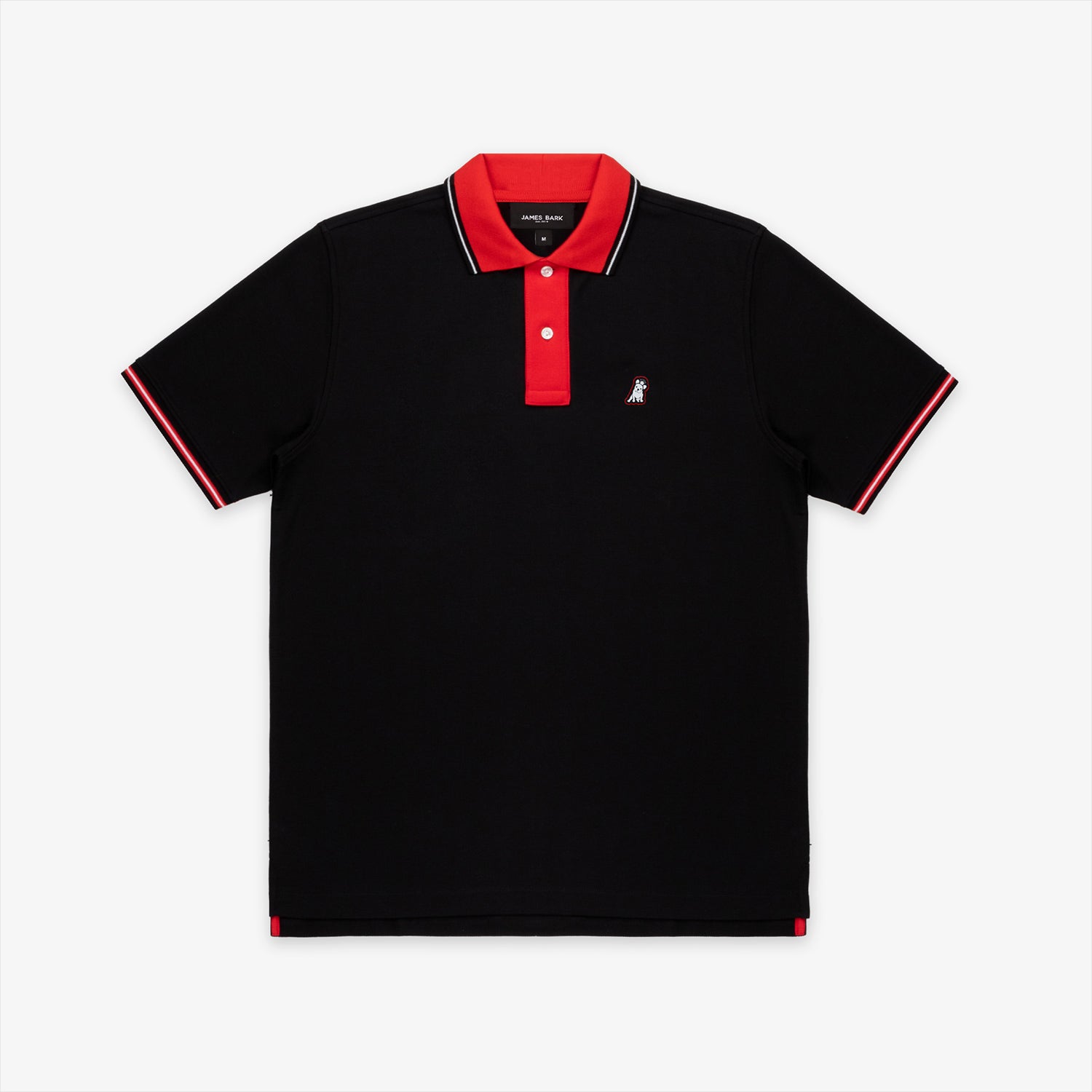 Men's Contrast Collar Striped Polo Shirt - JAMES BARK
