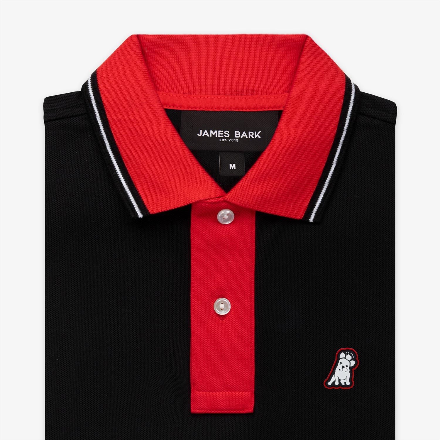 Men's Contrast Collar Striped Polo Shirt - JAMES BARK