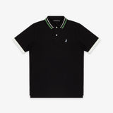Men's Green Striped Accents Piqué Polo Shirt - JAMES BARK
