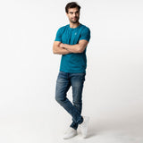 Men's Ocean Depths Crew Neck Jersey T-Shirt - Green Bark - JAMES BARK