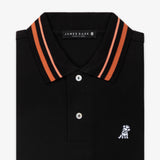 Men's Orange Striped Accents Piqué Polo Shirt - JAMES BARK