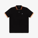 Men's Orange Striped Accents Piqué Polo Shirt - JAMES BARK