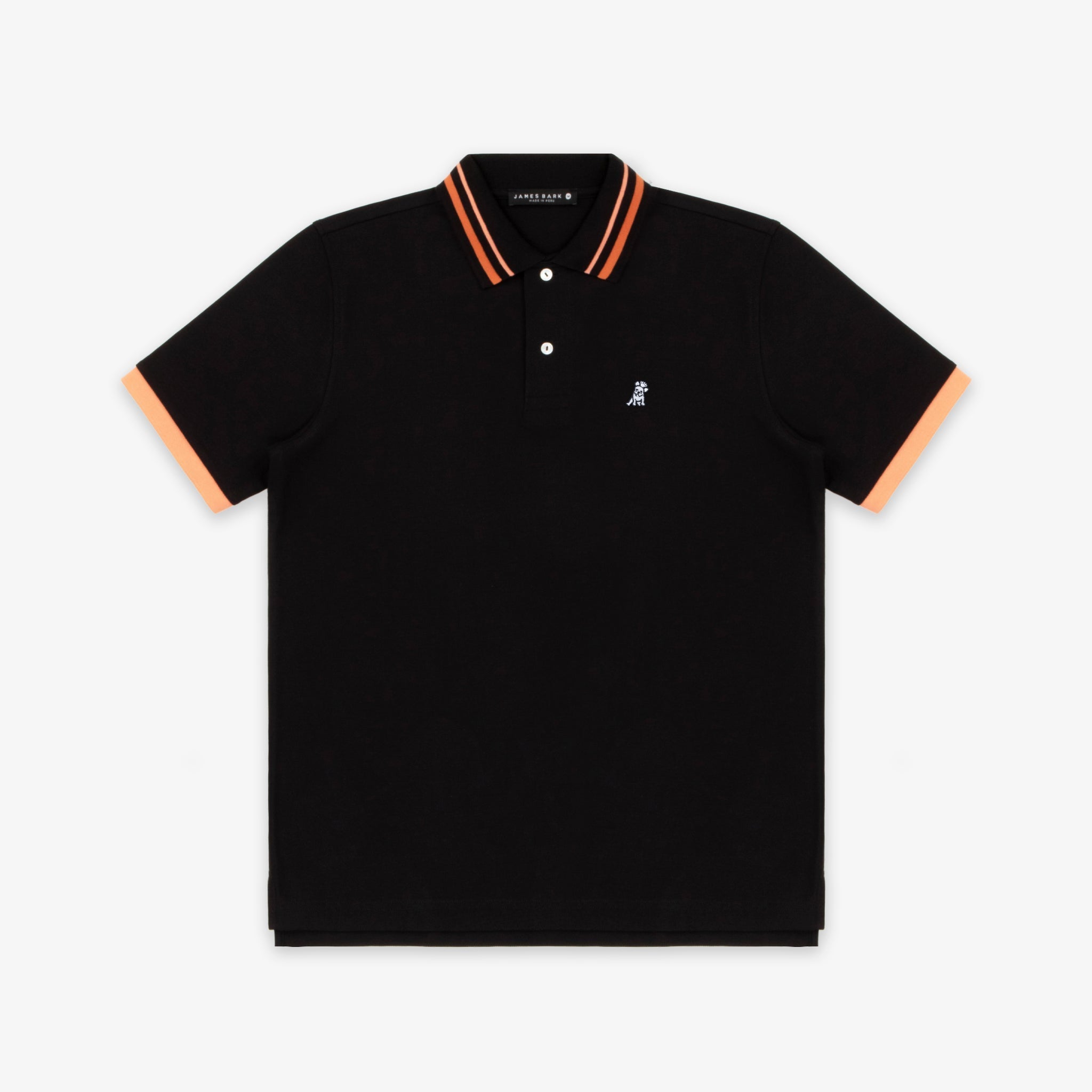 Men's Orange Striped Accents Piqué Polo Shirt - JAMES BARK