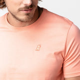Men's Peach Pink Crew Neck Jersey T-Shirt - Peach Bark - JAMES BARK