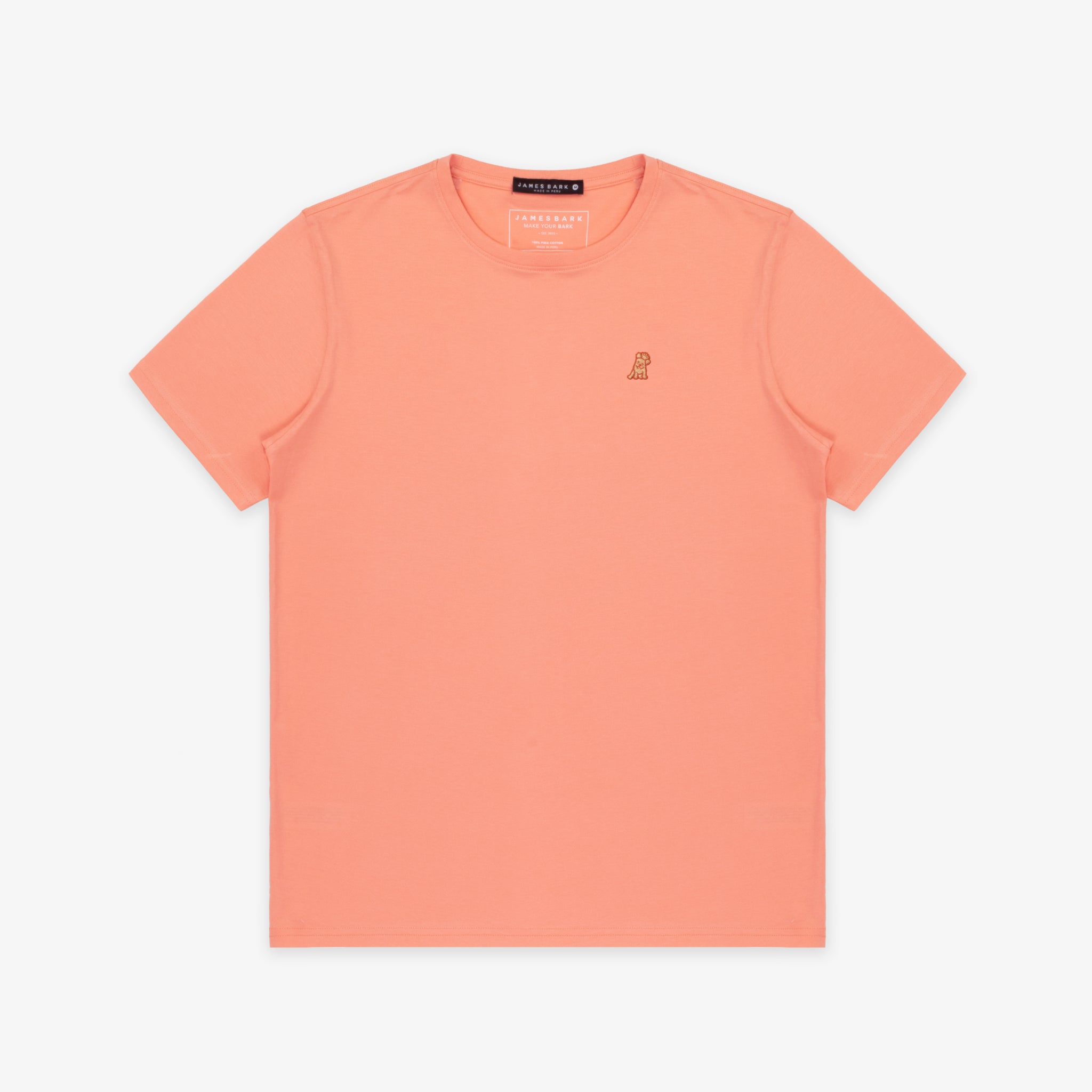 Men's Peach Pink Crew Neck Jersey T-Shirt - Peach Bark - JAMES BARK