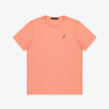 Men's Peach Pink Crew Neck Jersey T-Shirt - White Bark - JAMES BARK