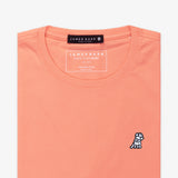 Men's Peach Pink Crew Neck Jersey T-Shirt - White Bark - JAMES BARK