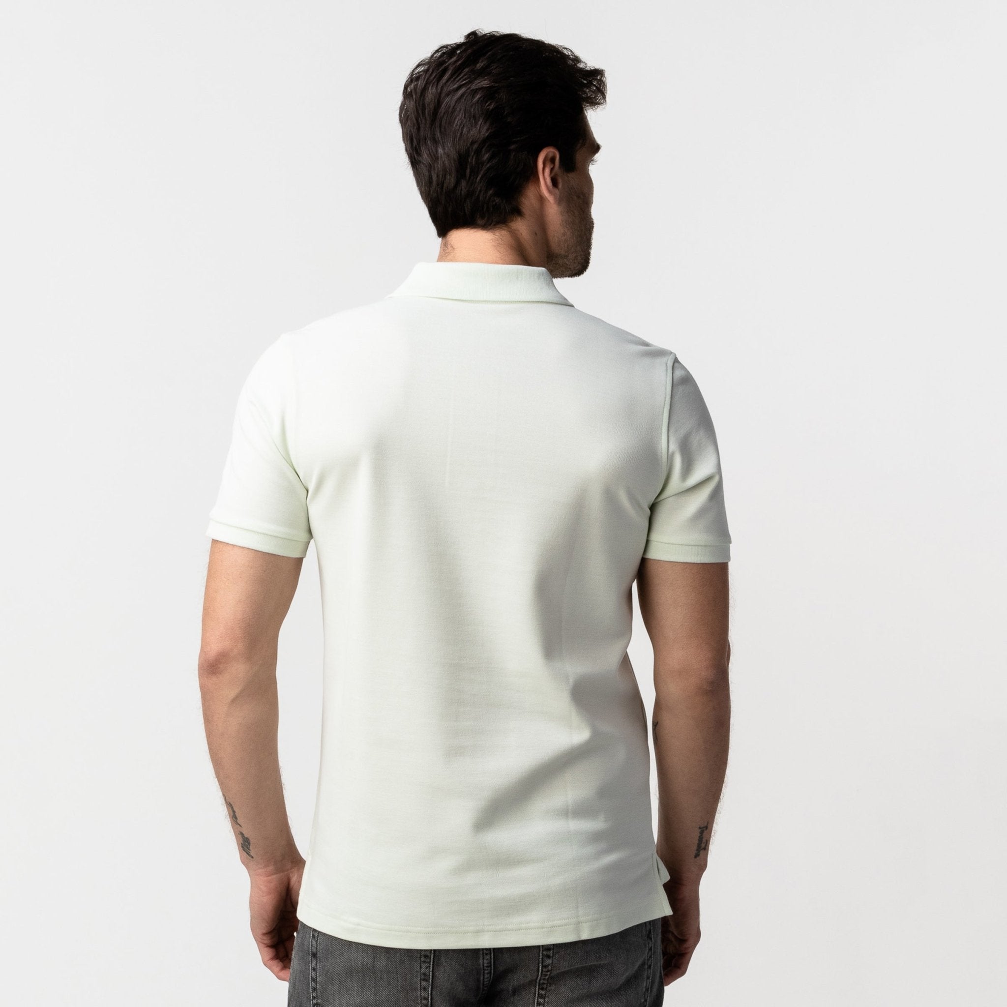 Men's Phantom Green Regular Fit Polo Shirt - White Bark - JAMES BARK