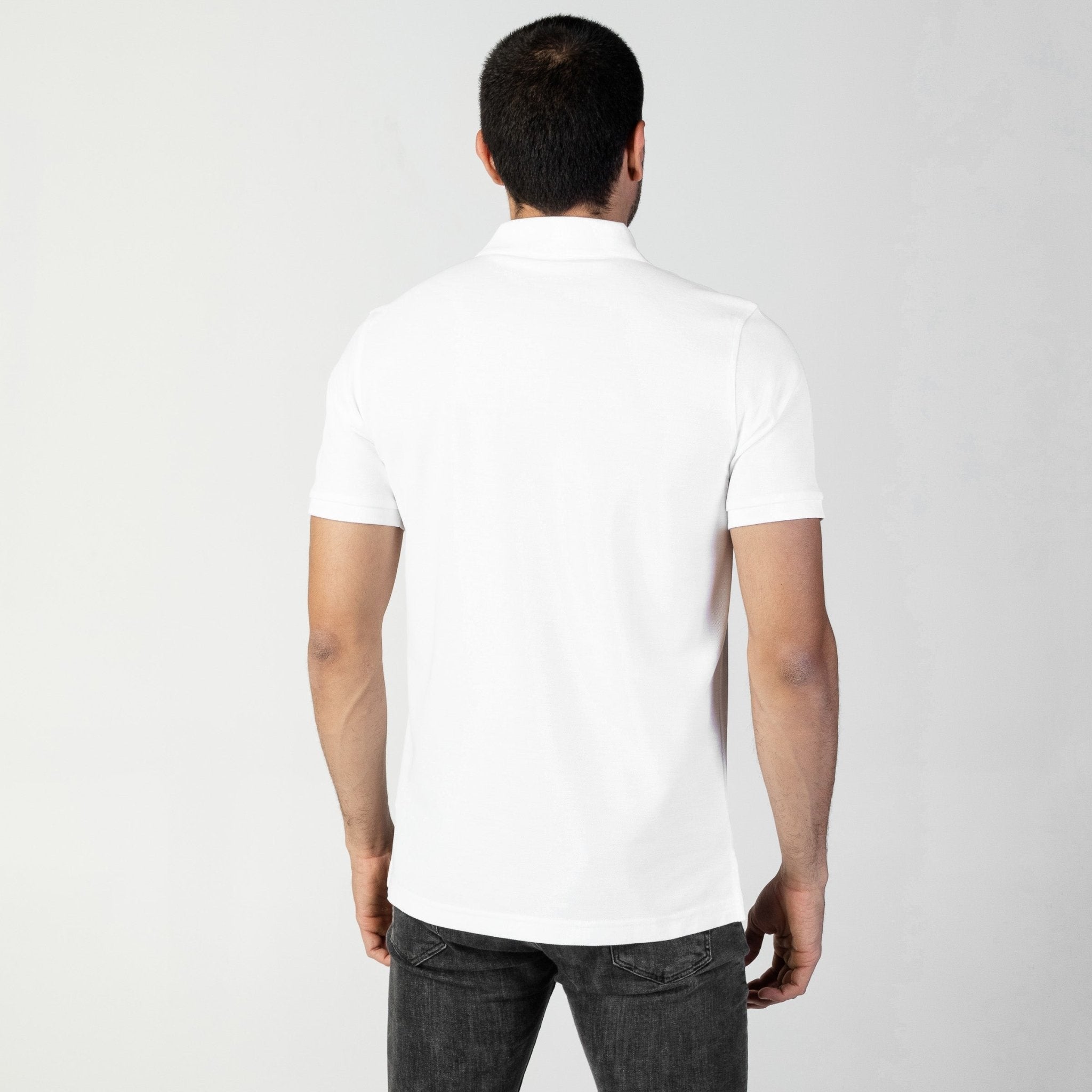 Men's White Regular Fit Polo Shirt - White Bark - jamesbark-usa