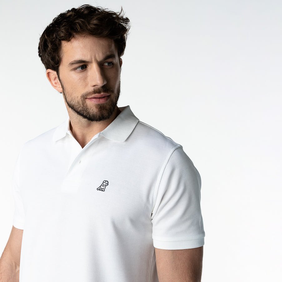 Men's White Regular Fit Polo Shirt - White Bark - JAMES BARK