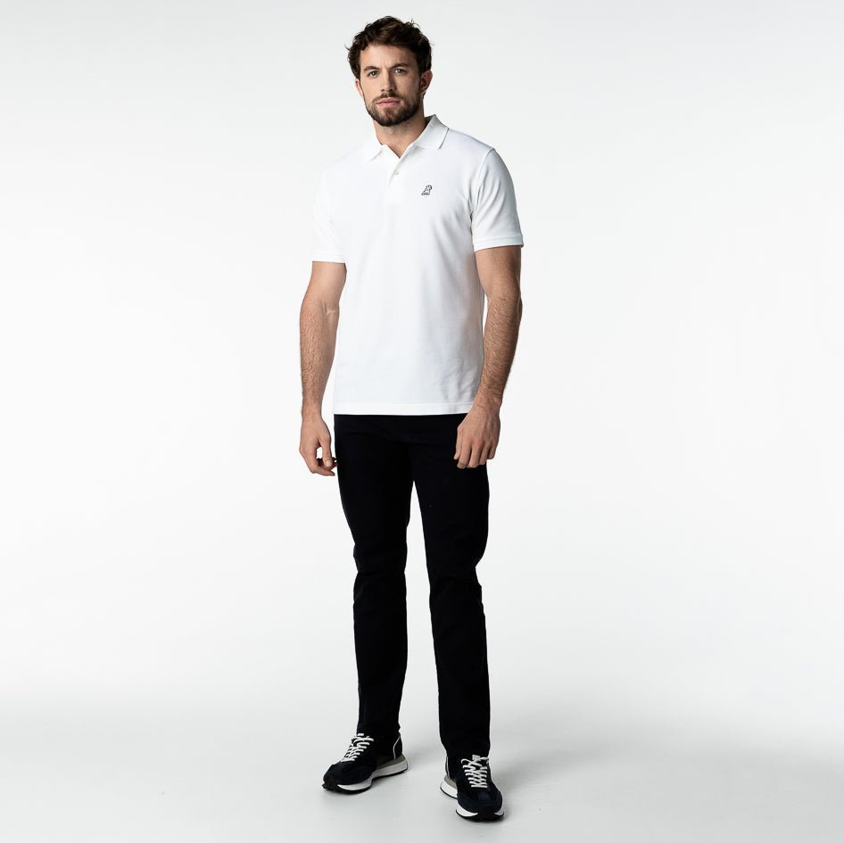 Men's White Regular Fit Polo Shirt - White Bark - JAMES BARK