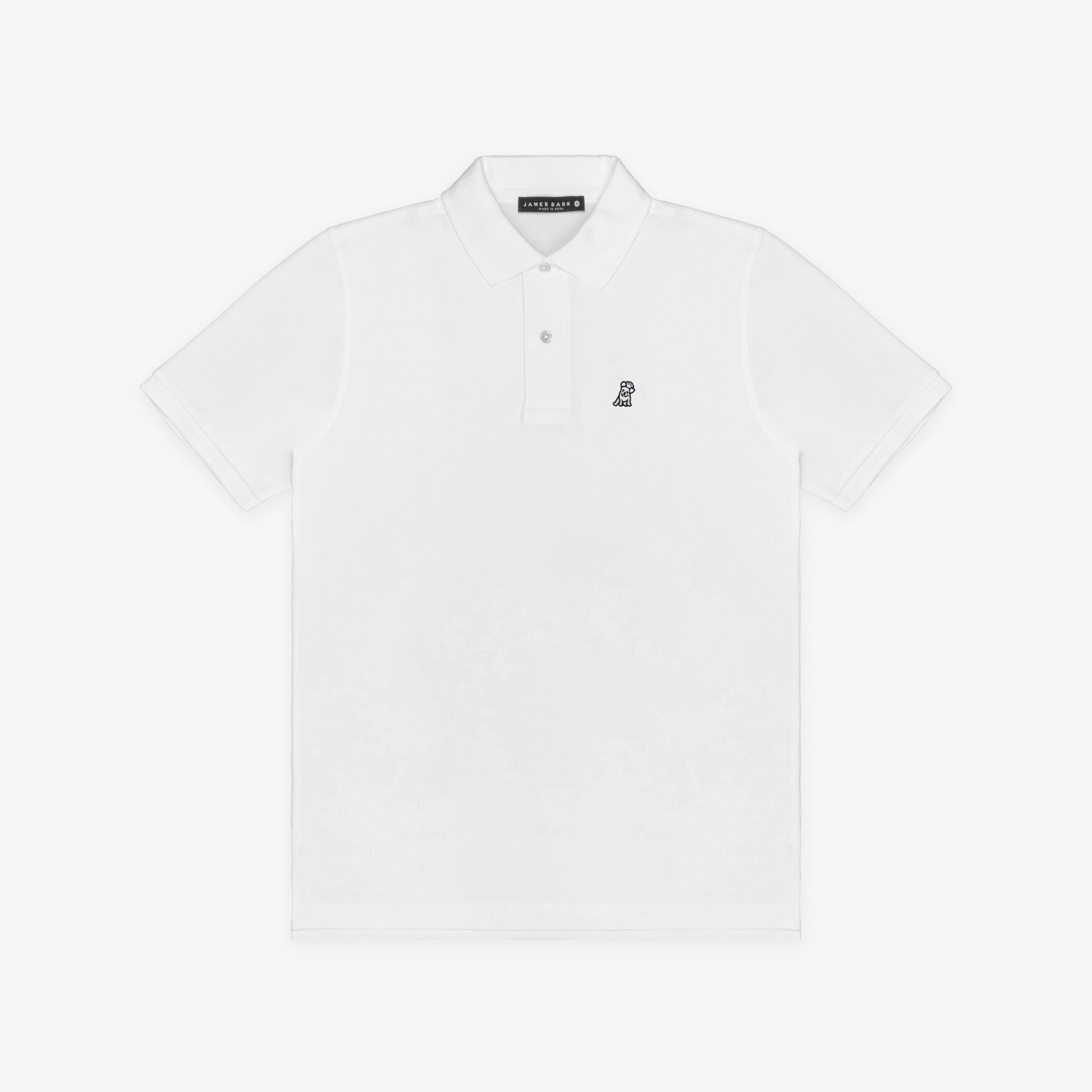 Men's White Regular Fit Polo Shirt - White Bark - jamesbark-usa