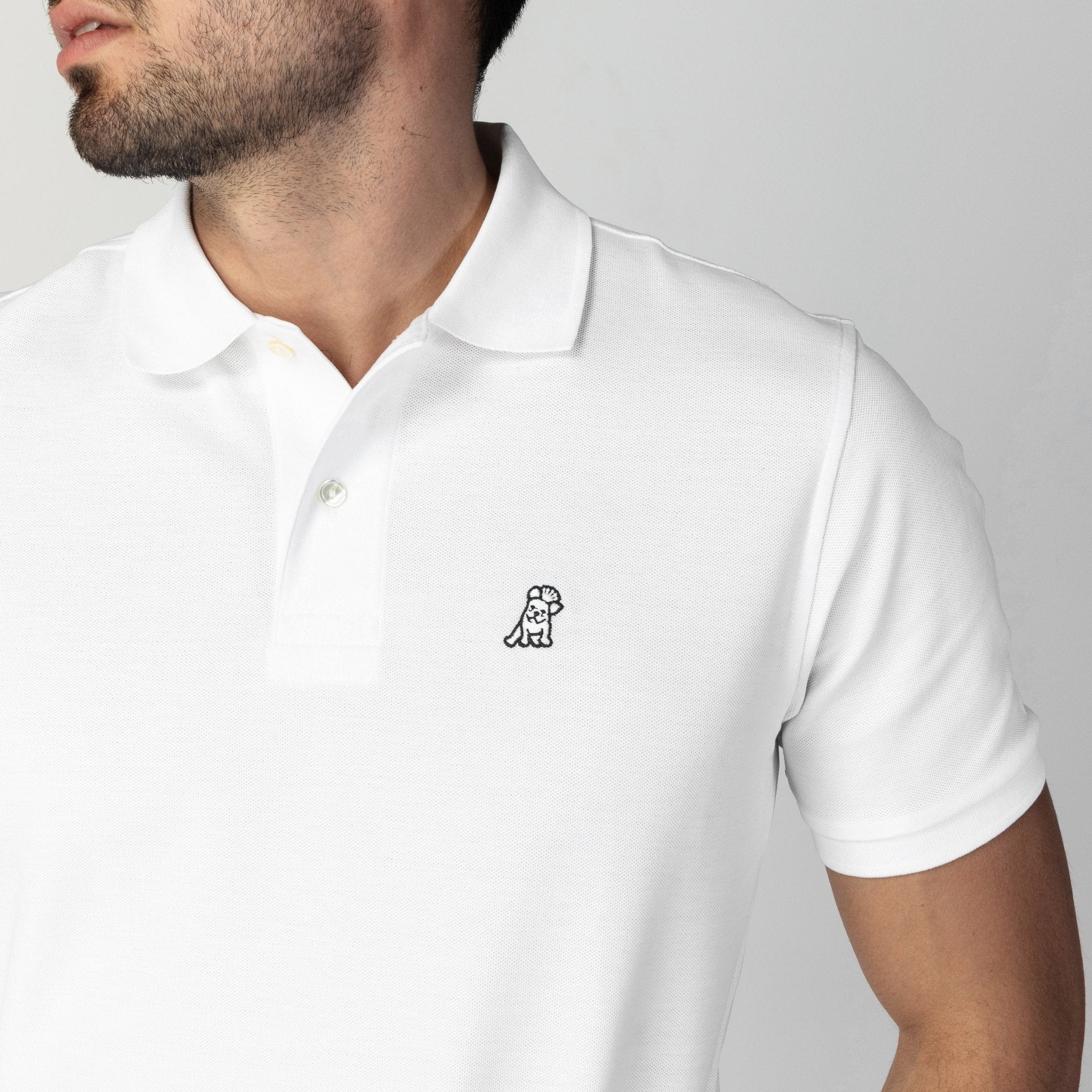 Men's White Regular Fit Polo Shirt - White Bark - jamesbark-usa