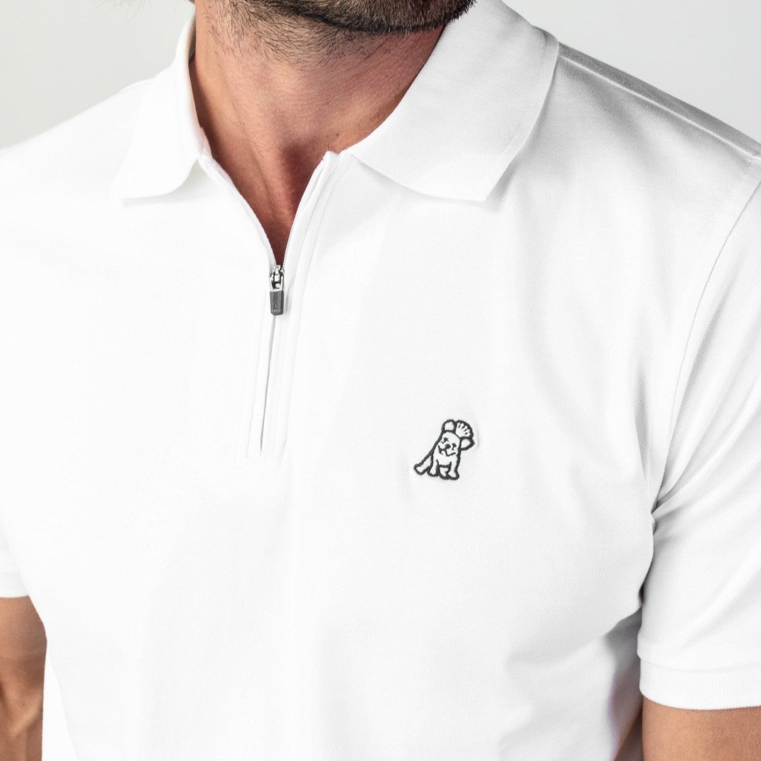 Men's White Travel Polo Shirt - White Bark - jamesbark-usa
