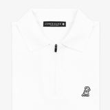 Men's White Travel Polo Shirt - White Bark - jamesbark-usa - FLAT