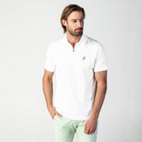 Men's White Travel Polo Shirt - White Bark - jamesbark-usa