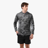 Camisa Playera Camuflaje Manga Larga con Capucha para Hombre