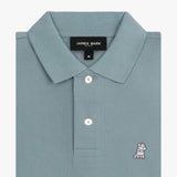 Polo Azul Acero Logo Gris Niño