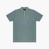 Polo Azul Acero Logo Gris Niño