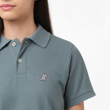 Polo Azul Acero Logo Gris Niño