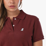 Polo Vinotinto Logo Blanco para Mujer