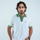 Polo Blanca Mangas Verdes