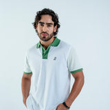 Polo Blanca Mangas Verdes
