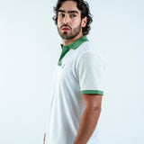 Polo Blanca Mangas Verdes
